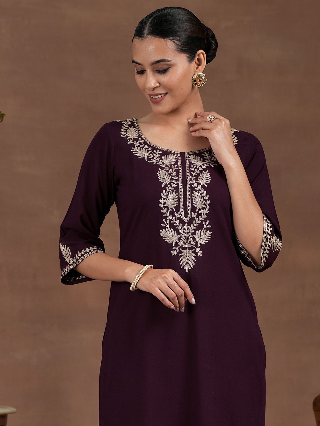 Libas Floral Yoke Design Kurta with Trouser