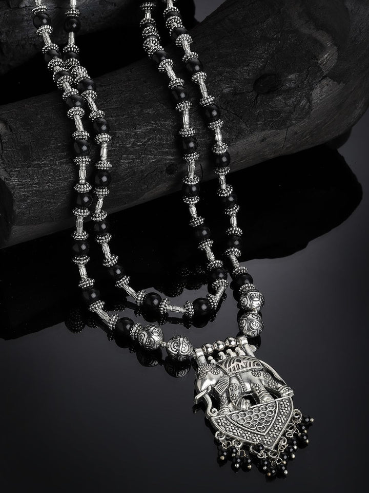 Kalung Penyata Berbentuk Gajah Teroksida Bersalut Perak Anouk