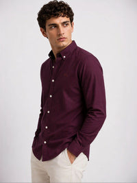 ADRO Men Maroon Striped Regular Fit Casual Cotton Shirt