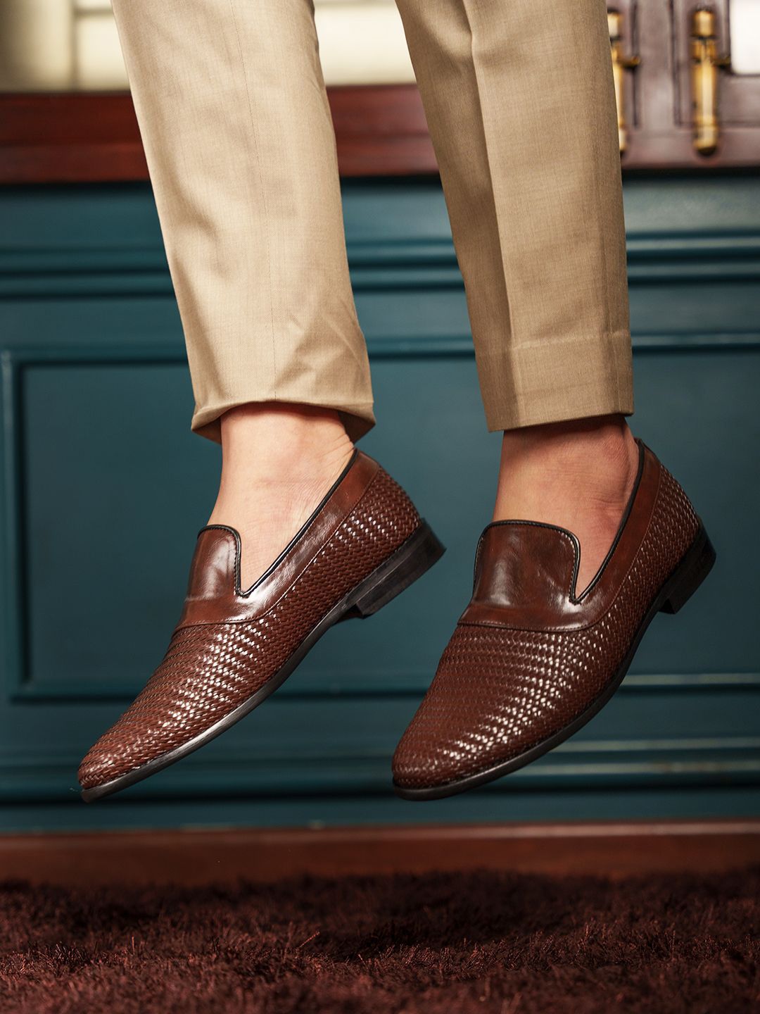 MONKSTORY Men Leather Formal Slip-On Loafers