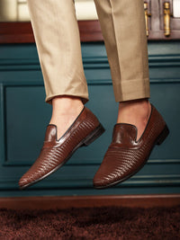 MONKSTORY Men Leather Formal Slip-On Loafers