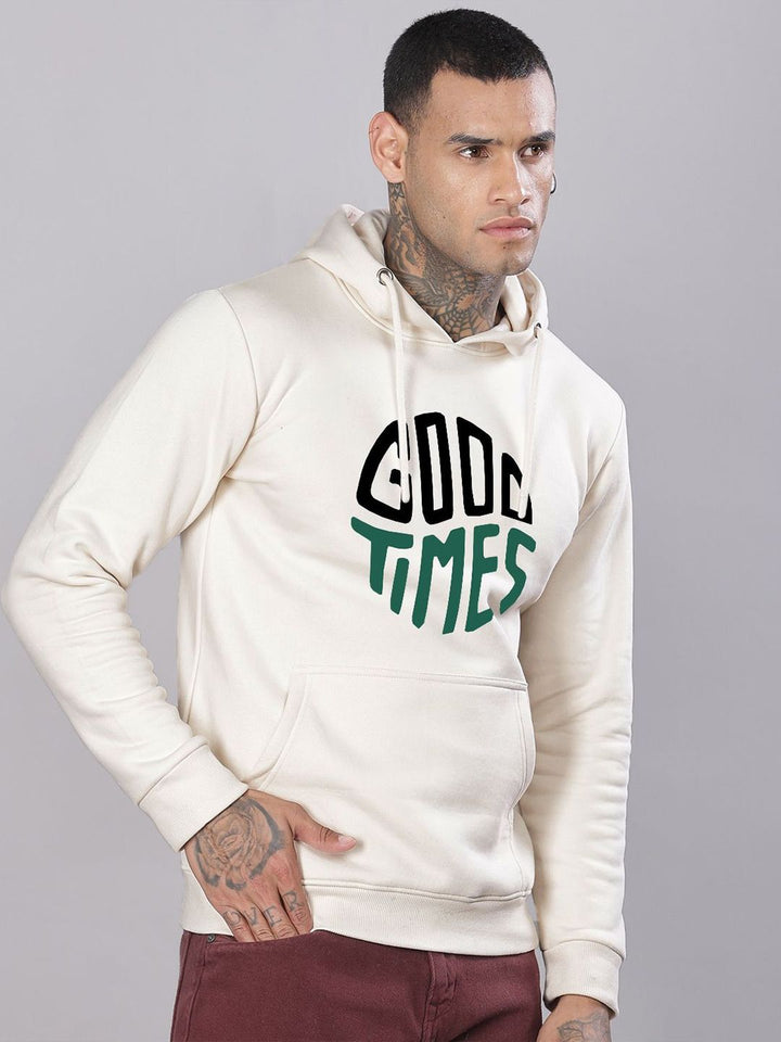 ADRO Men Graphic Printed Cotton Hooded Sweatshirt