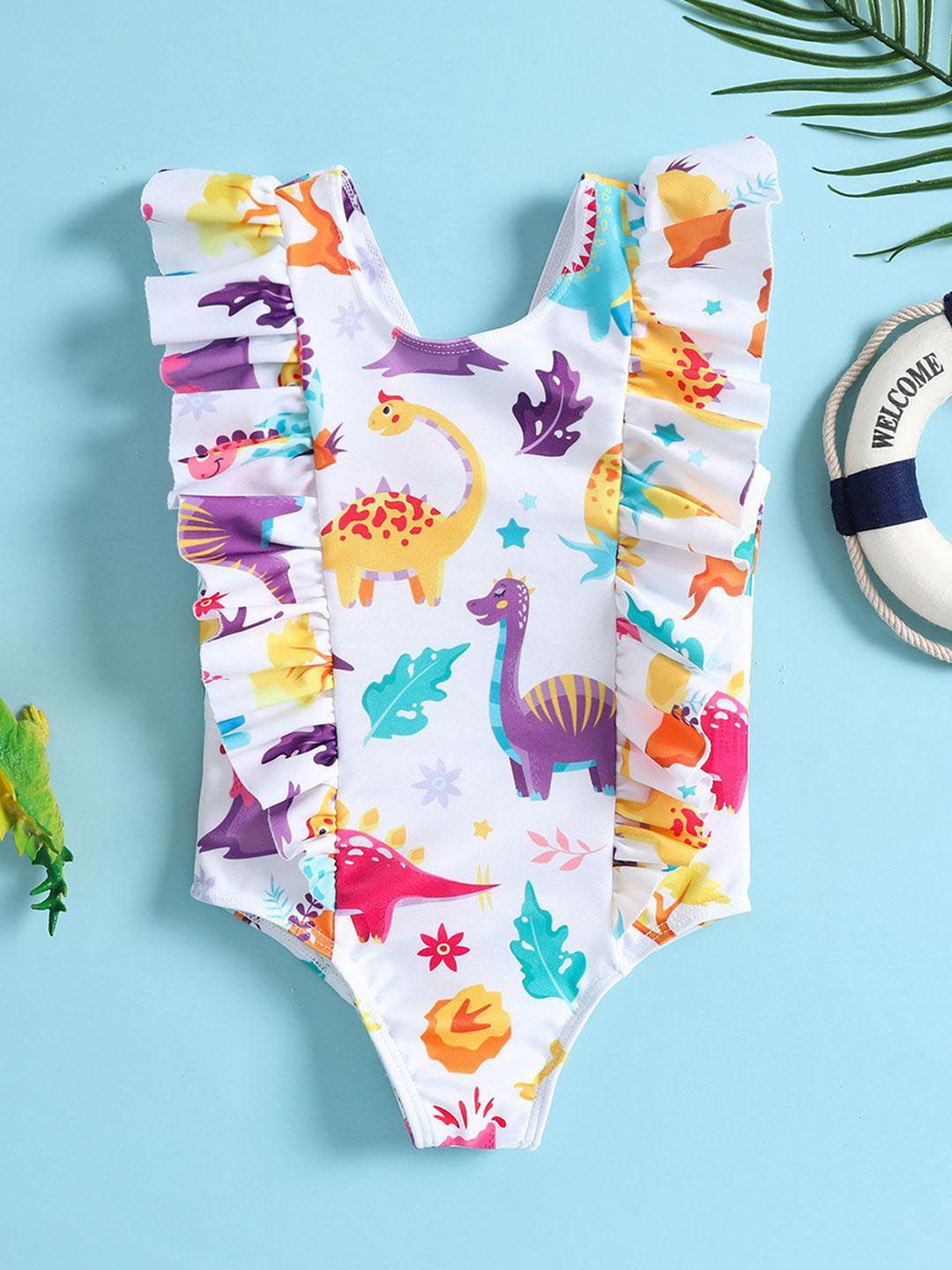 YK Girls Printed Full Coverage Sleeveless Bodysuit