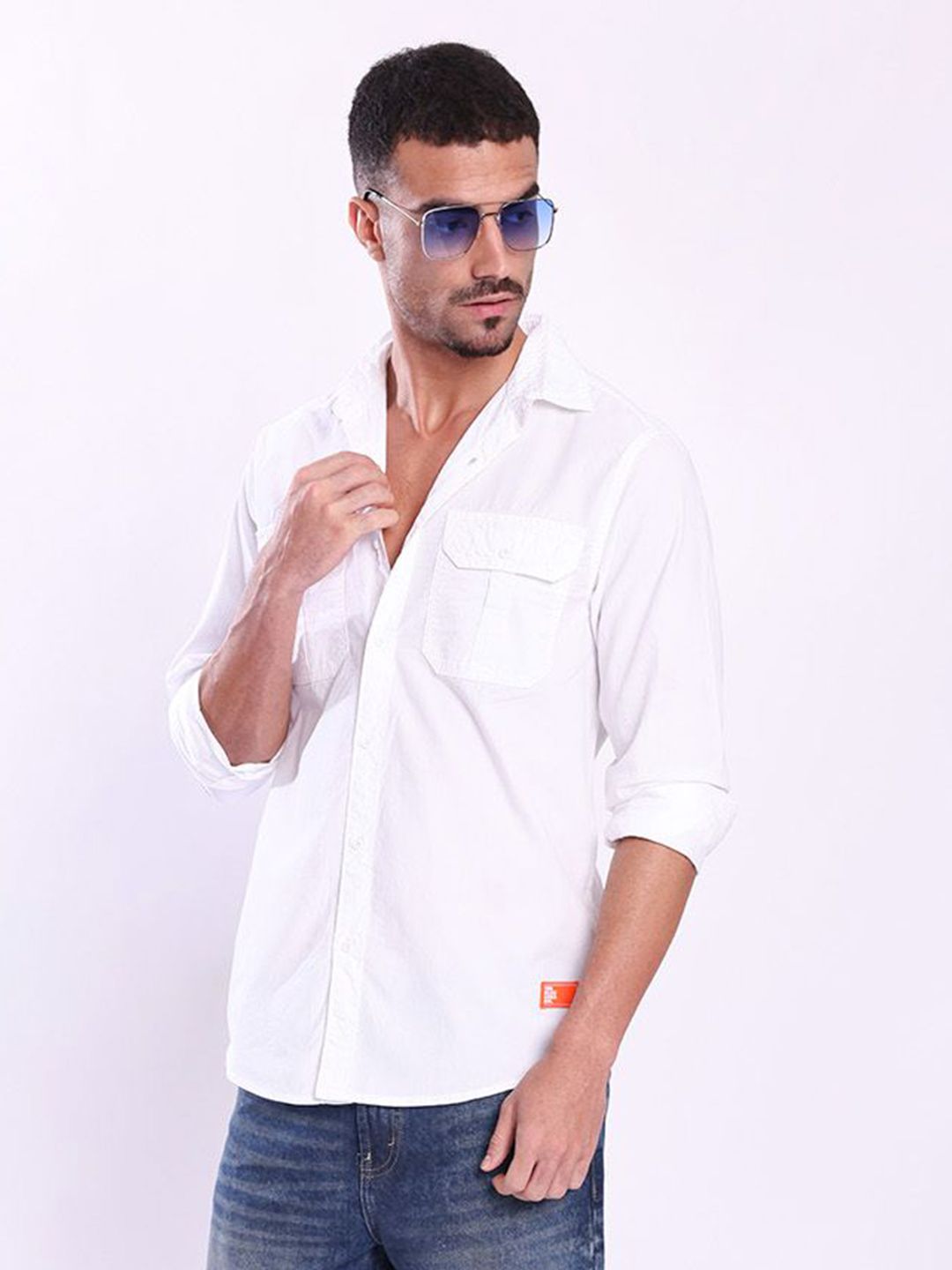 Bene Kleed Spread Collar Cotton Regular Fit Casual Shirt