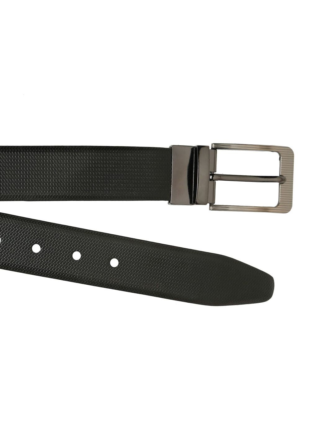 Teakwood Leathers Men Textured Leather Reversible Formal Belt