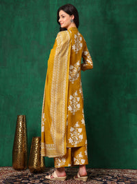 KALINI Floral Printed A-Line Kurta with Palazzos & With Dupatta