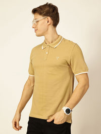 Thomas Scott Men Solid Polo Collar Cotton T-shirt