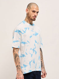 THE BEAR HOUSE Men Dyed Round Neck Cotton Oversized T-shirt
