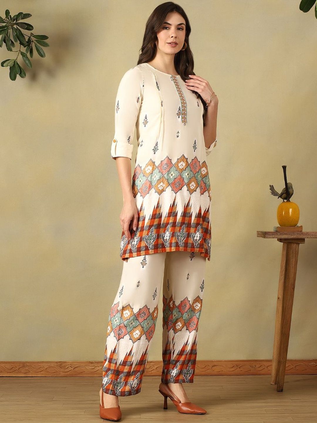 Mamicha Cotton Printed Tunic with Palazzos