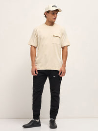 THE BEAR HOUSE Men Typography Printed Round Neck Oversized T-shirt
