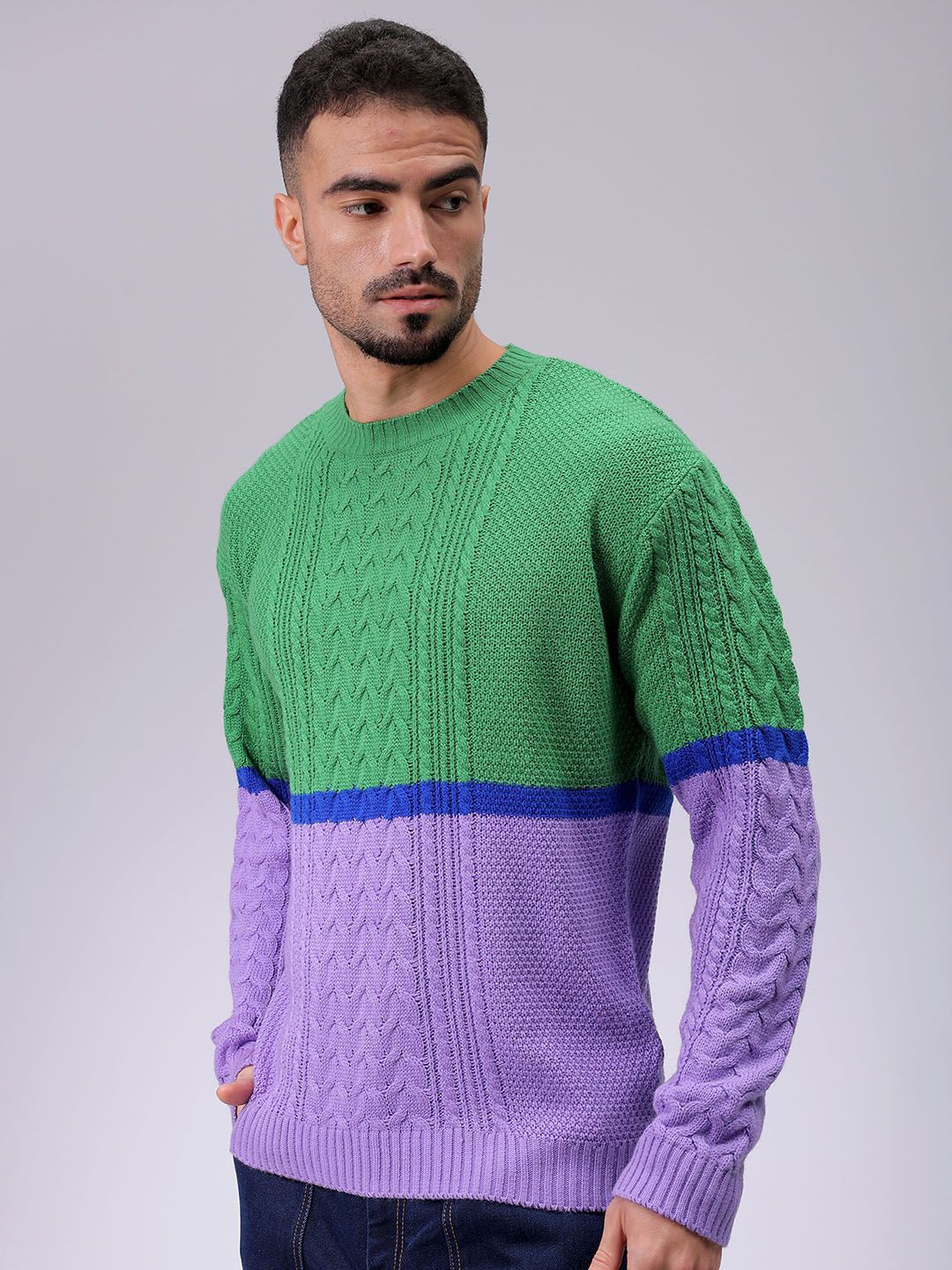 The Indian Garage Co Men Self Design Pullover