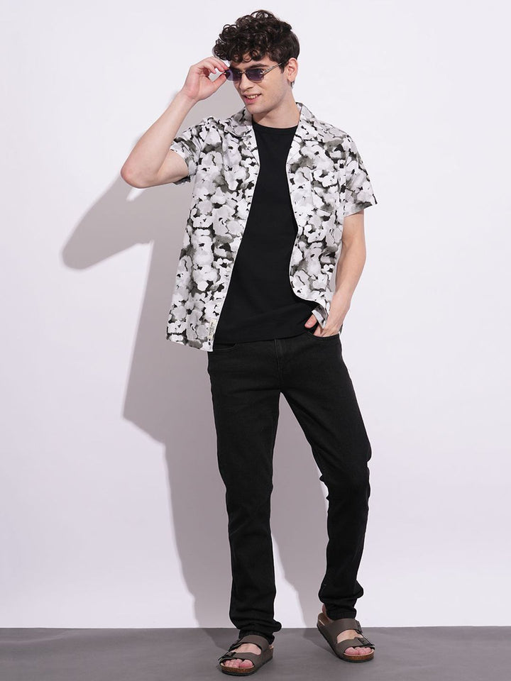 Being Human Men Classic Slim Fit Opaque Printed Casual Shirt