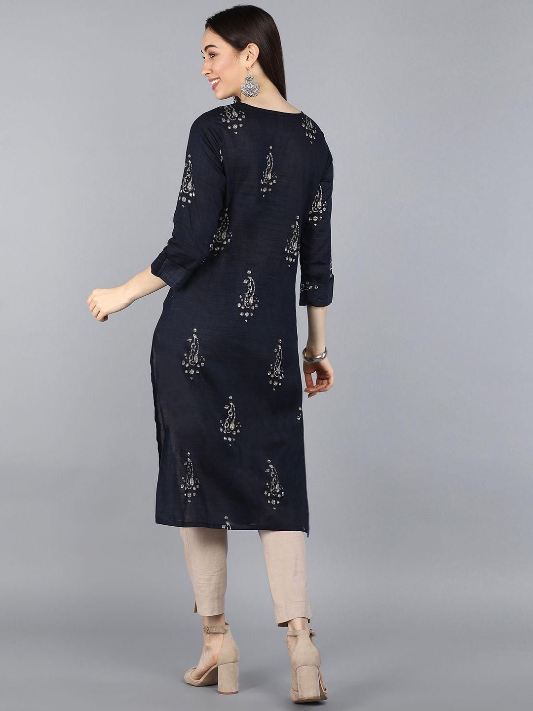 KALINI Women Ethnic Motifs Printed Keyhole Neck Kurta