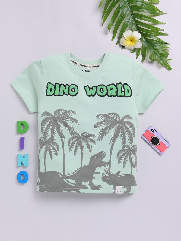 Happy Faces Boys Graphic Print Pure Cotton T-shirt
