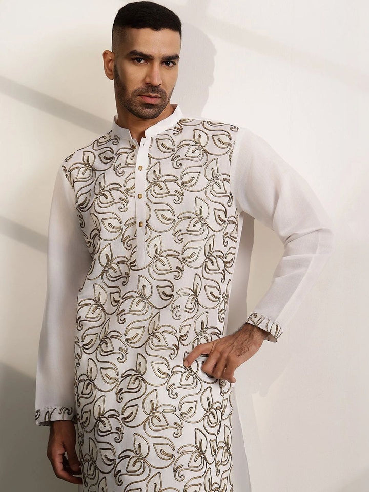 Anouk Men Ethnic Motifs Embroidered Regular Thread Work Kurta with Pyjamas