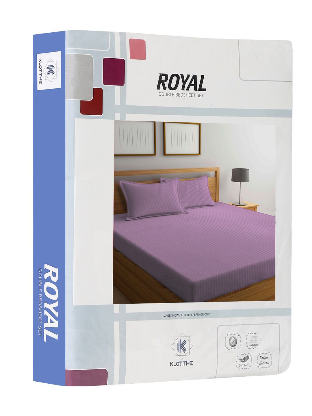 KLOTTHE Pink Striped Cotton 300 TC King Fine Bedsheet with 2 Pillow Covers-98 x 87 inches