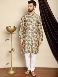 Anouk Ethnic Motifs Printed Mandarin Collar Kurta With Churidar