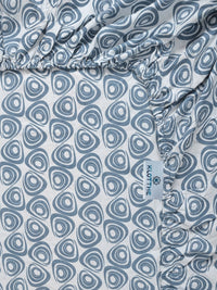 KLOTTHE Blue & White Printed Fitted 300 TC King Double Bedsheet With 2 Pillow Covers