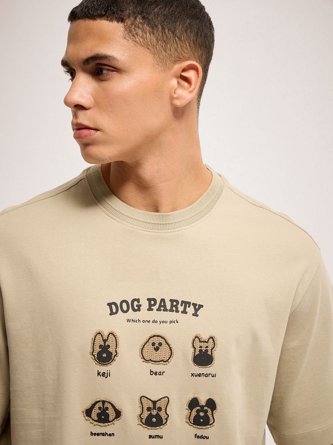 THE BEAR HOUSE Men Graphic Printed Round Neck Pure Cotton Oversized T-shirt