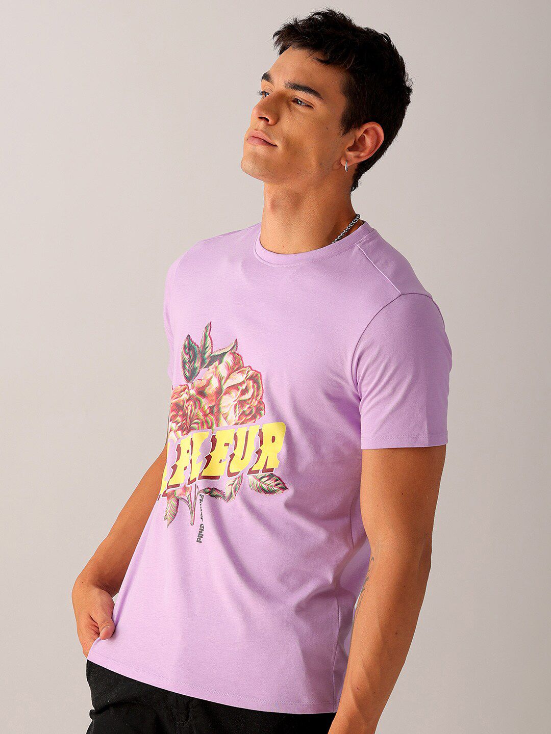The Indian Garage Co Men Floral Printed Slim Fit T-shirt