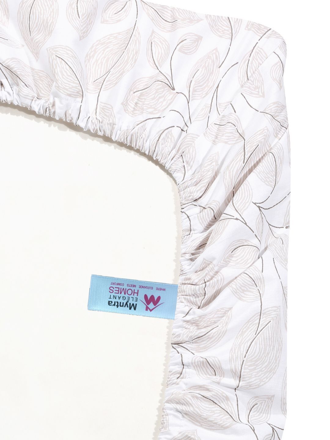 Myntra Elegant Homes White Floral 400 TC Bedsheet with 2 Pillow Covers