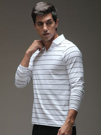 DILLINGER Men Regular Long Sleeve Polo Striped Tshirt