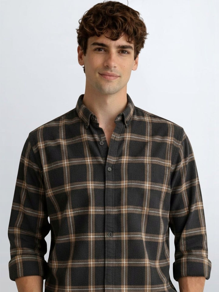 ADRO Men Standard Tartan Checks Checked Casual Shirt