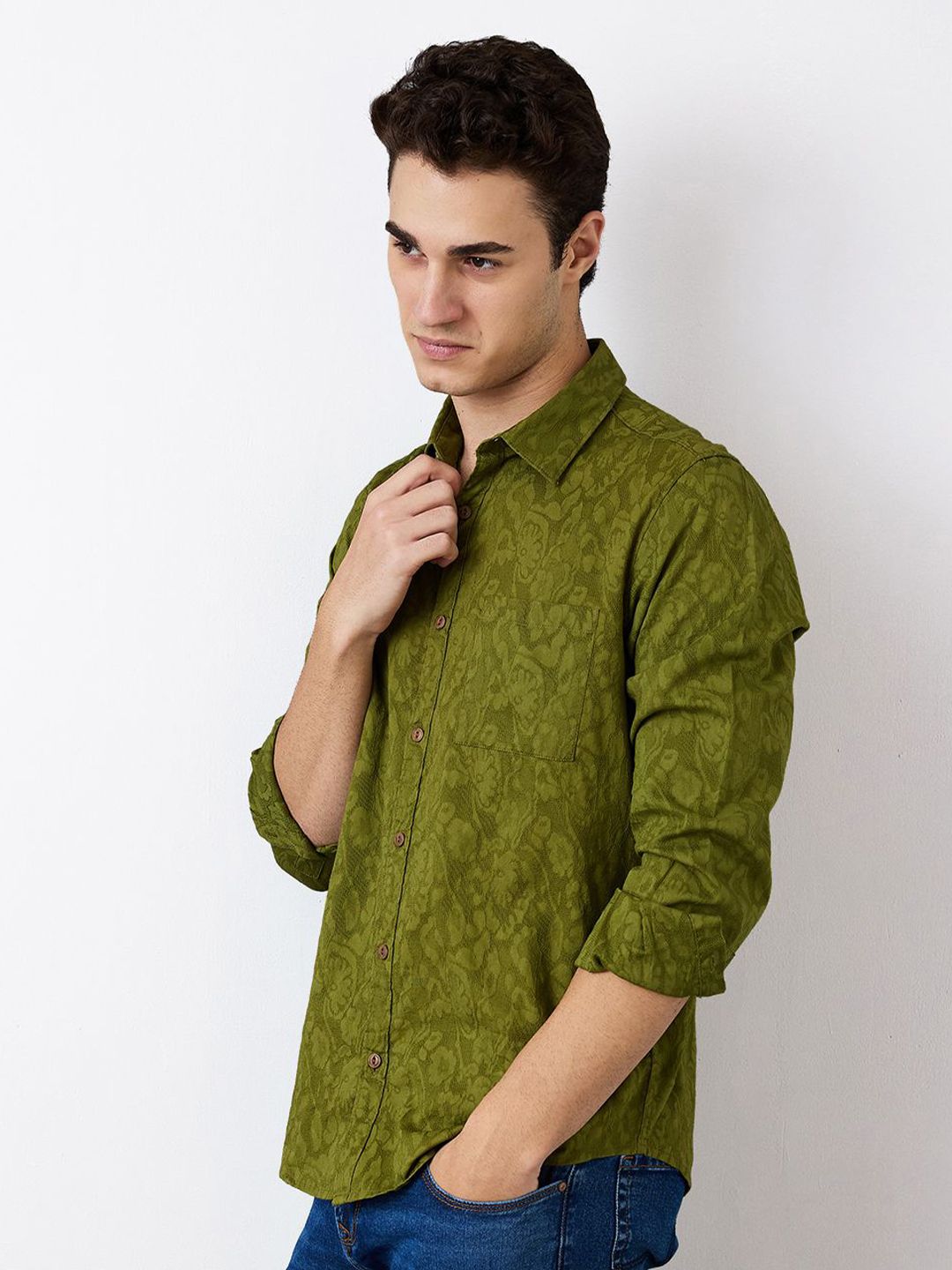 SPYKAR Men Spread Collar Floral Printed Cotton Casual Shirt