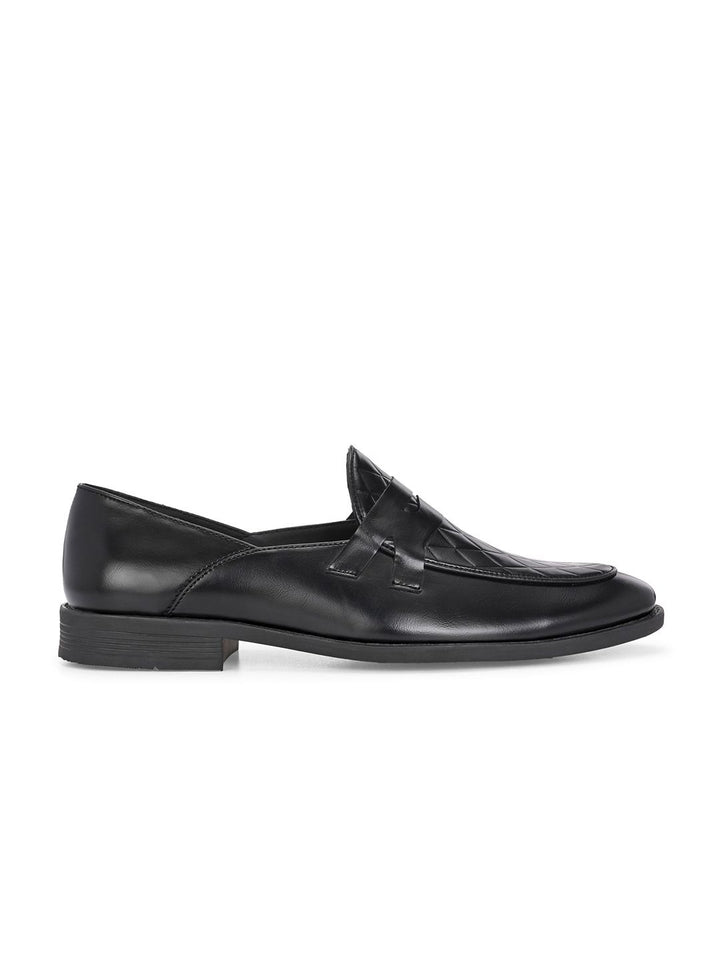 House of Pataudi Men Texture Slip On Formal Derby