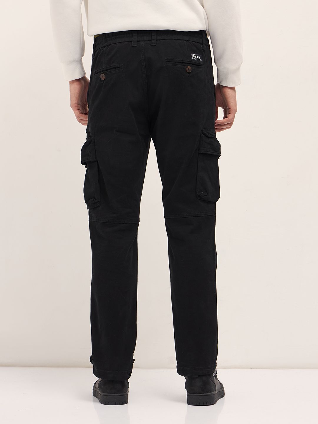 THE BEAR HOUSE Men Cotton Solid Regular Fit Cargo