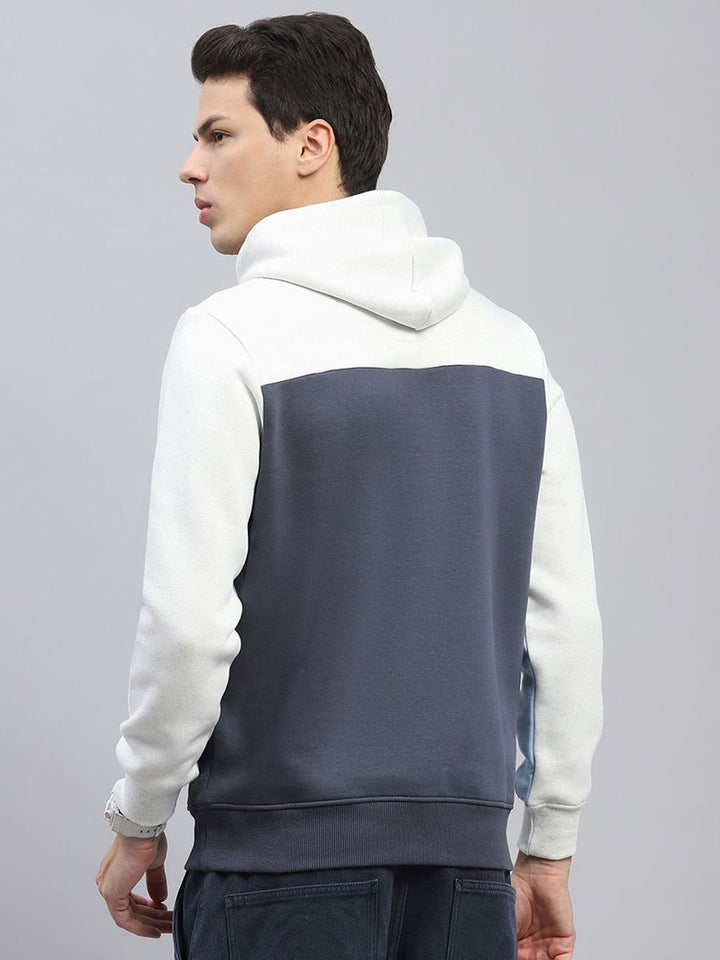 Monte Carlo Men Colourblocked Hooded Cotton Sweatshirt