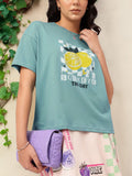 DressBerry Embracing-Serenity Slang Printed Drop-Shoulder Relaxed Tee
