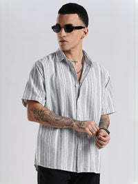 ADRO Comfort Striped Cotton Oversized Casual Shirt