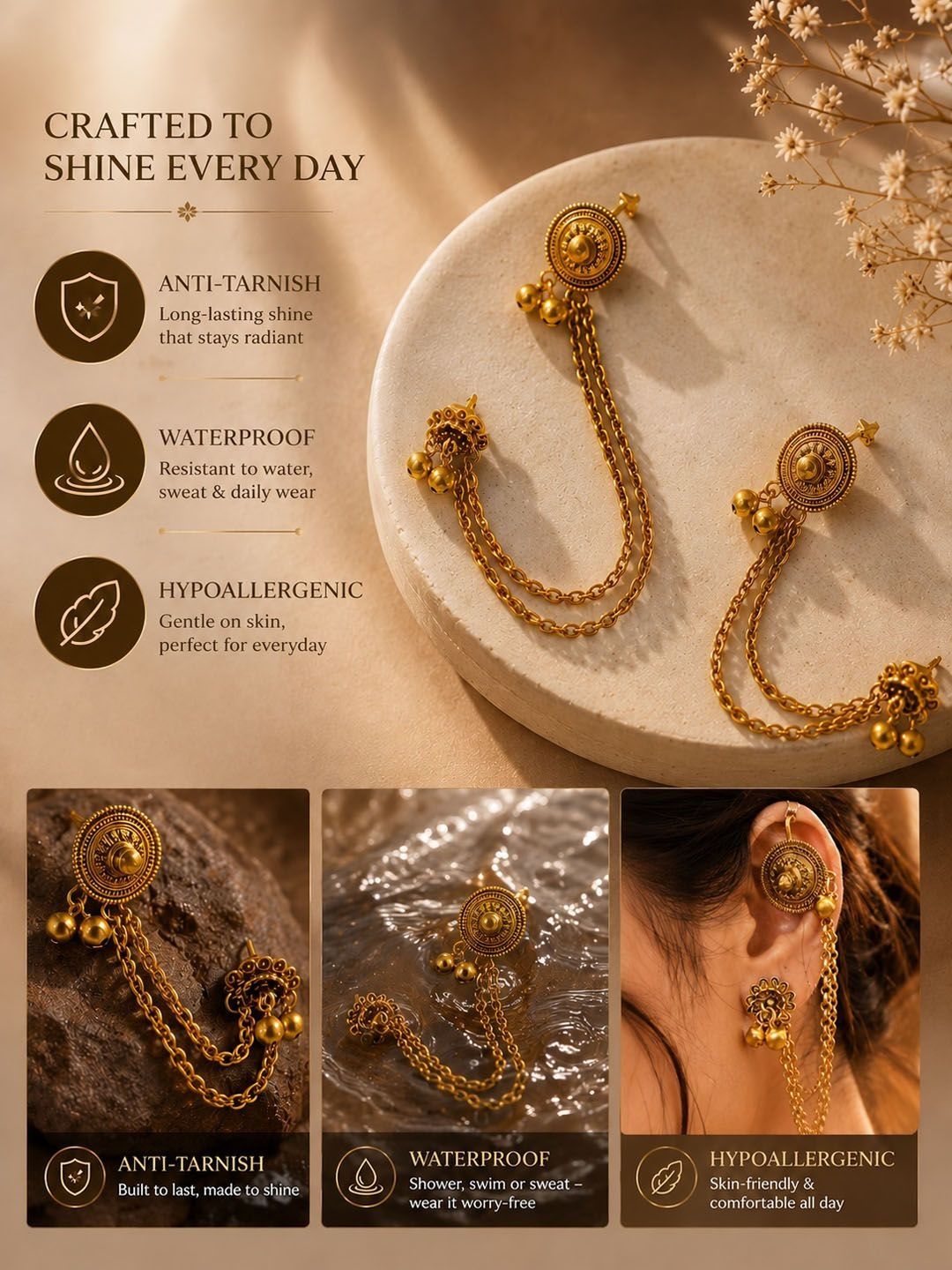 PANASH Circular Ear Cuff Earrings