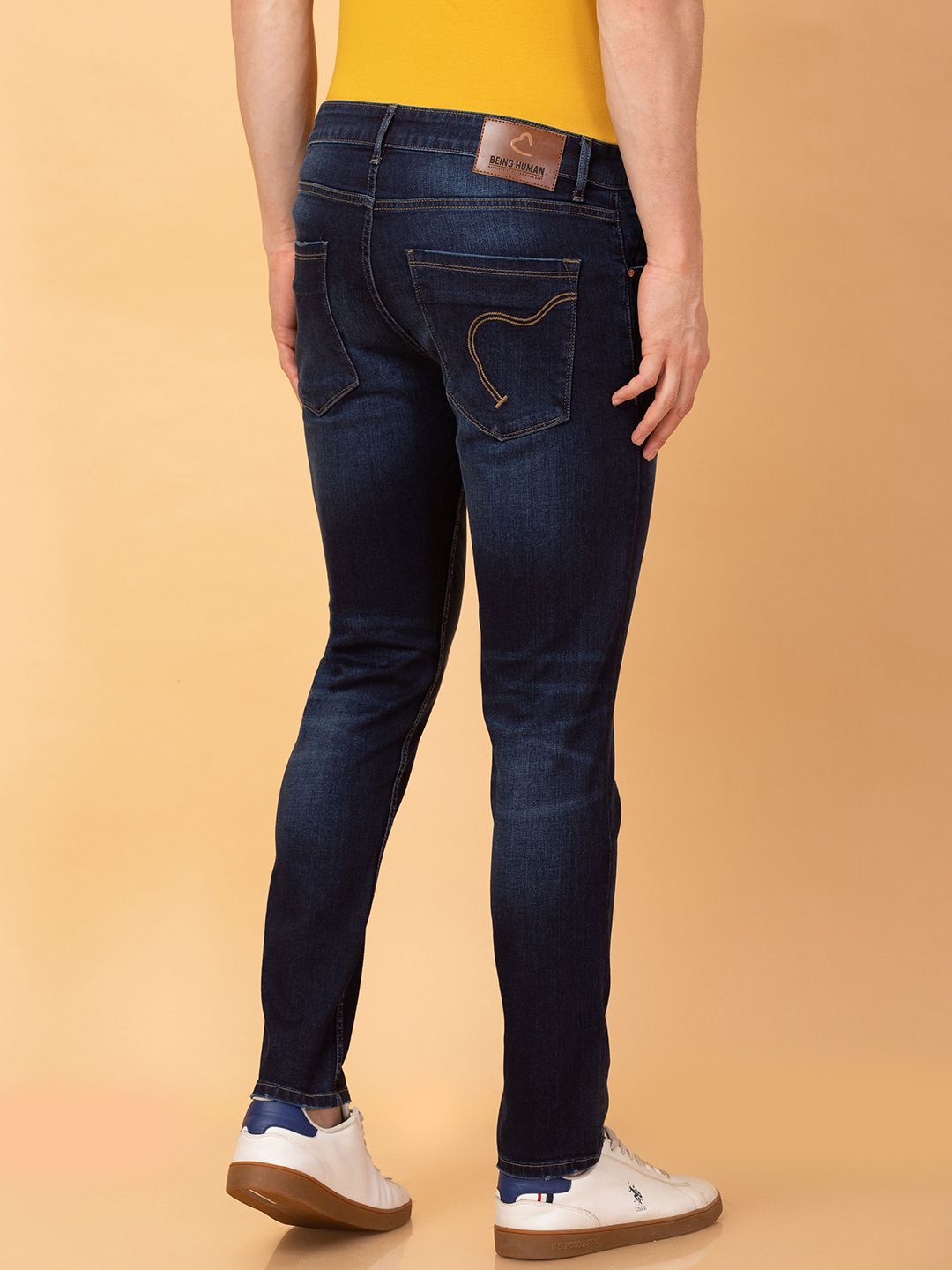 Being Human Men Slim Fit Mid-Rise Light Fade Jeans