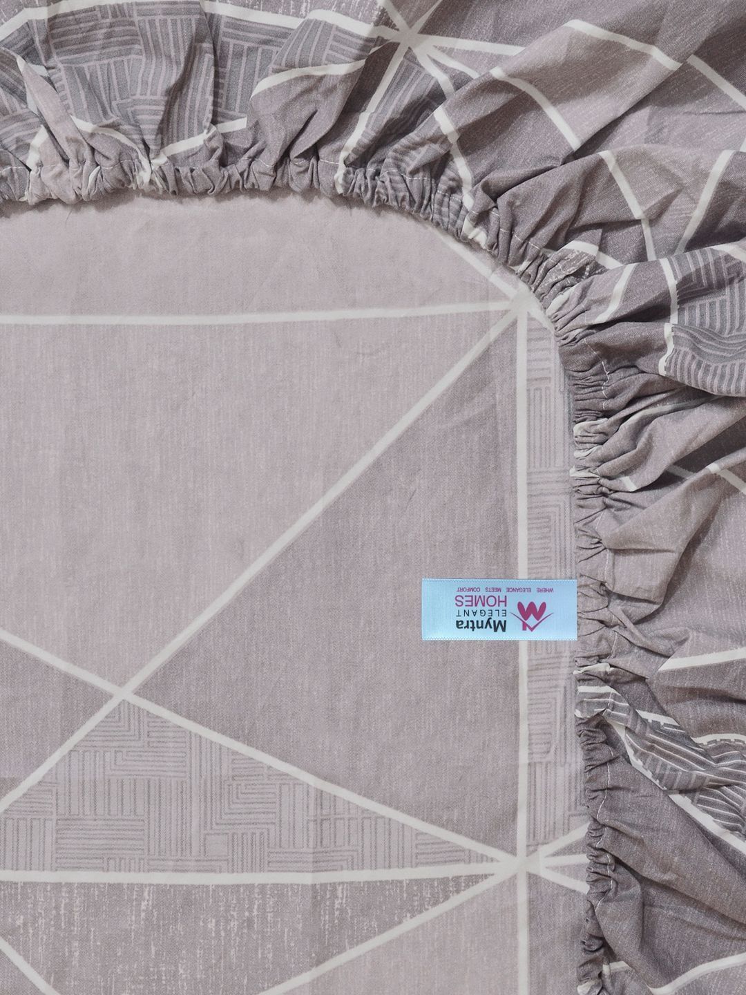 Myntra Elegant Homes Purple Geometric 300 TC Single Bedsheet with 1 Pillow Covers