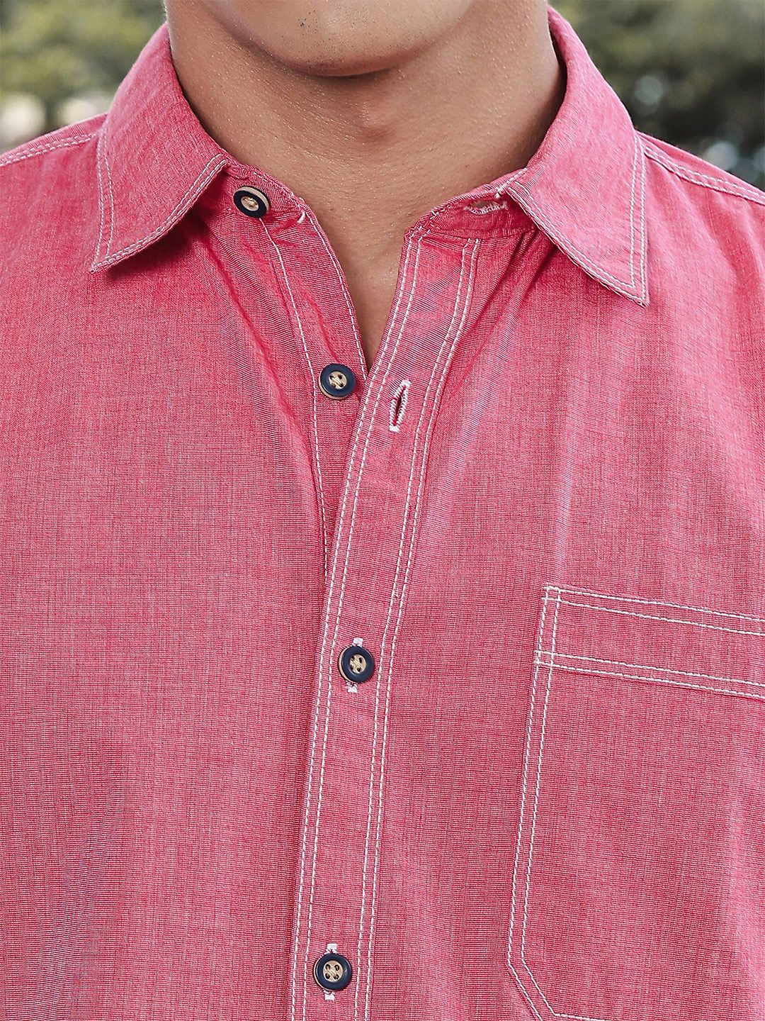 Thomas Scott Classic Slim Fit Spread Collar Roll-Up Sleeves Pure Cotton Casual Shirt