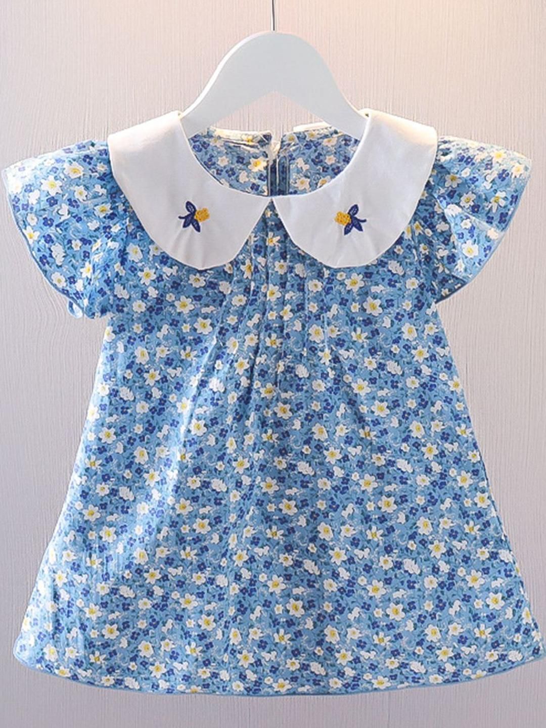 YK Floral Print Cold-Shoulder A-Line Dress