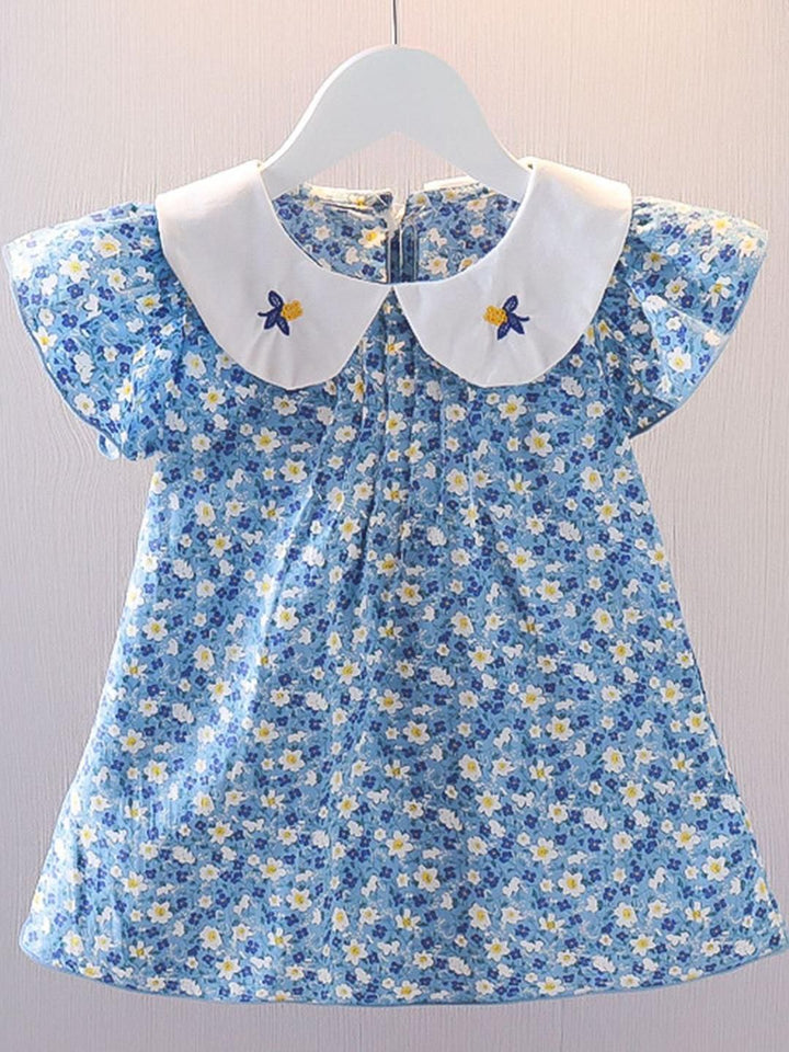 YK Floral Print Cold-Shoulder A-Line Dress
