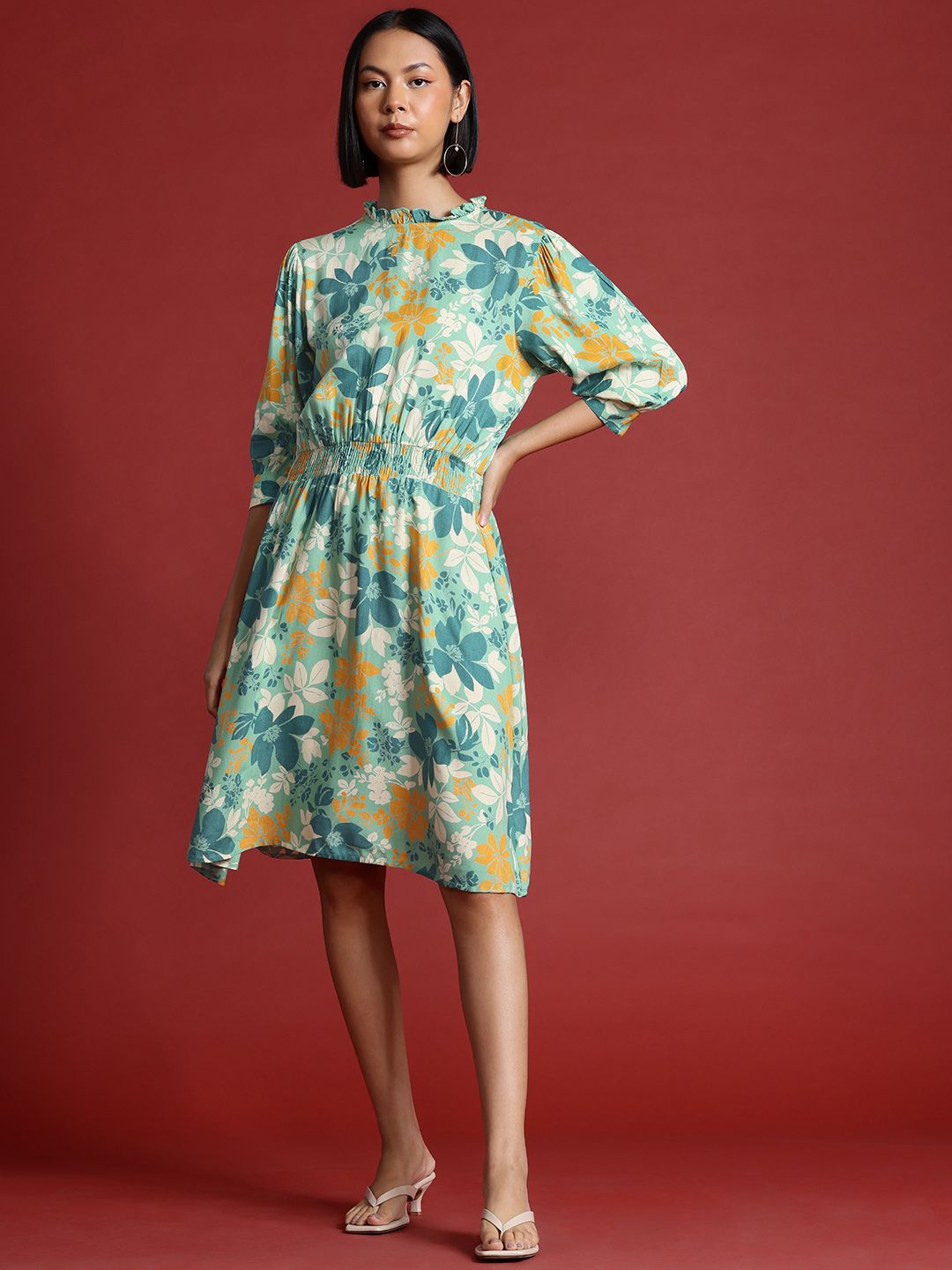 all about you Floral Print Fit & Flare Dress