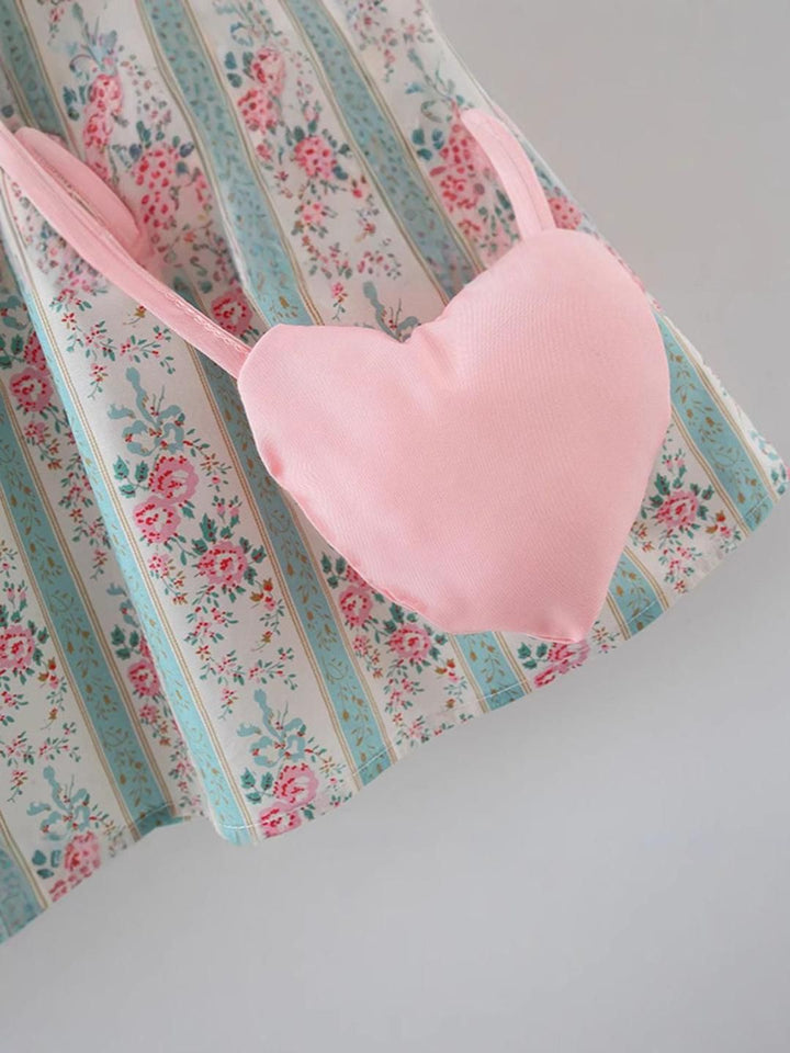 YK Floral Print Peter Pan Collar Fit & Flare Dress