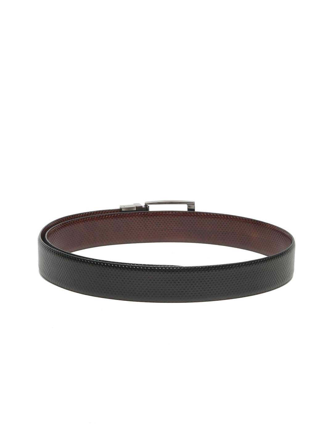 Teakwood Leathers Men Textured Leather Reversible Formal Belt