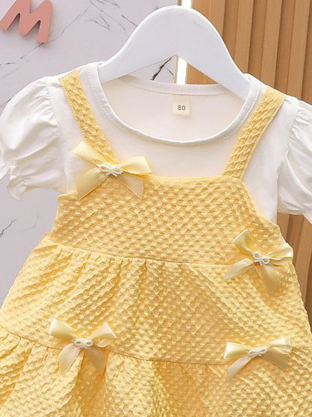 YK Girls Round Neck Cotton A-Line Dress