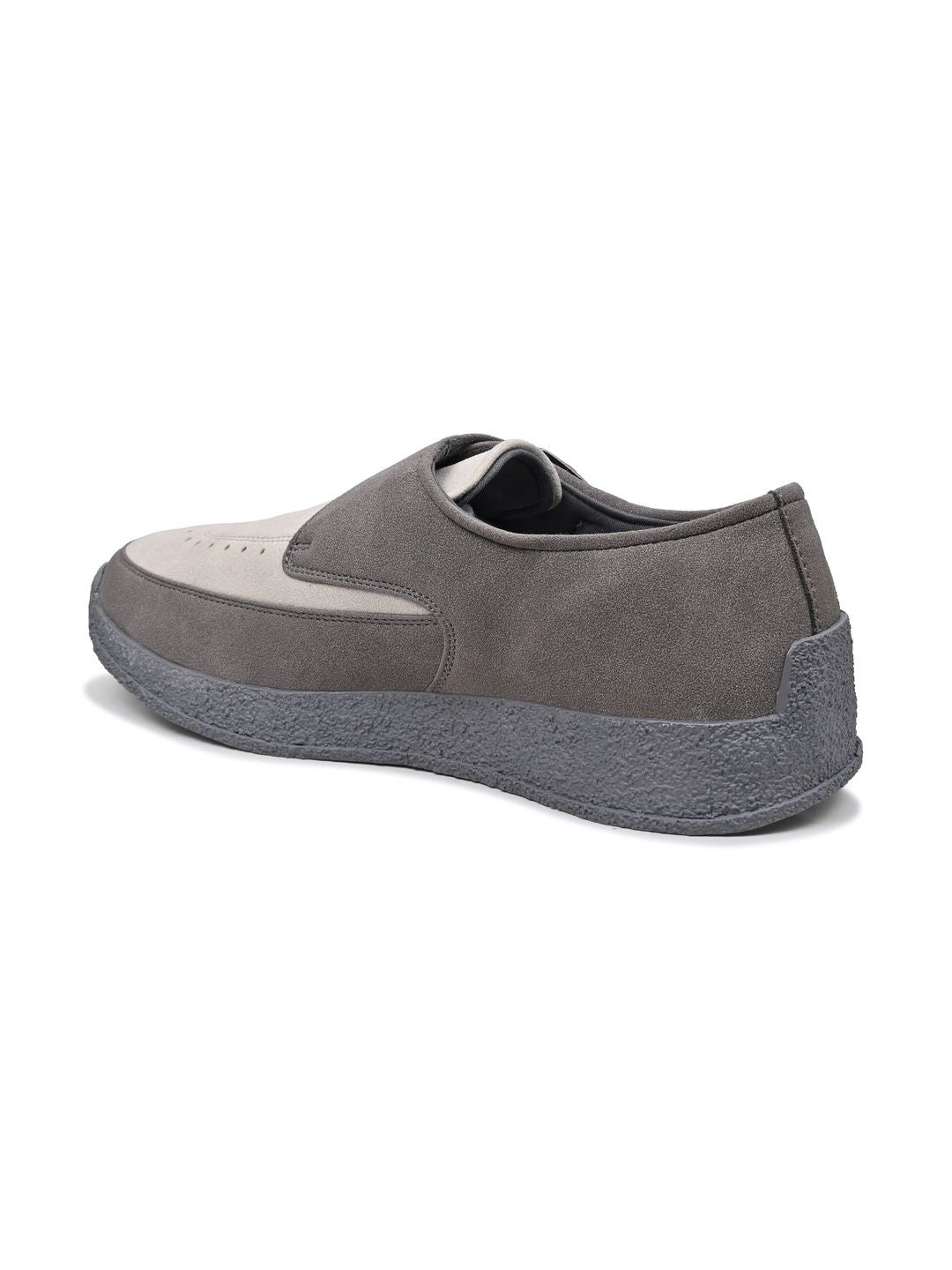 MONKSTORY Men Grey Suede Sneakers