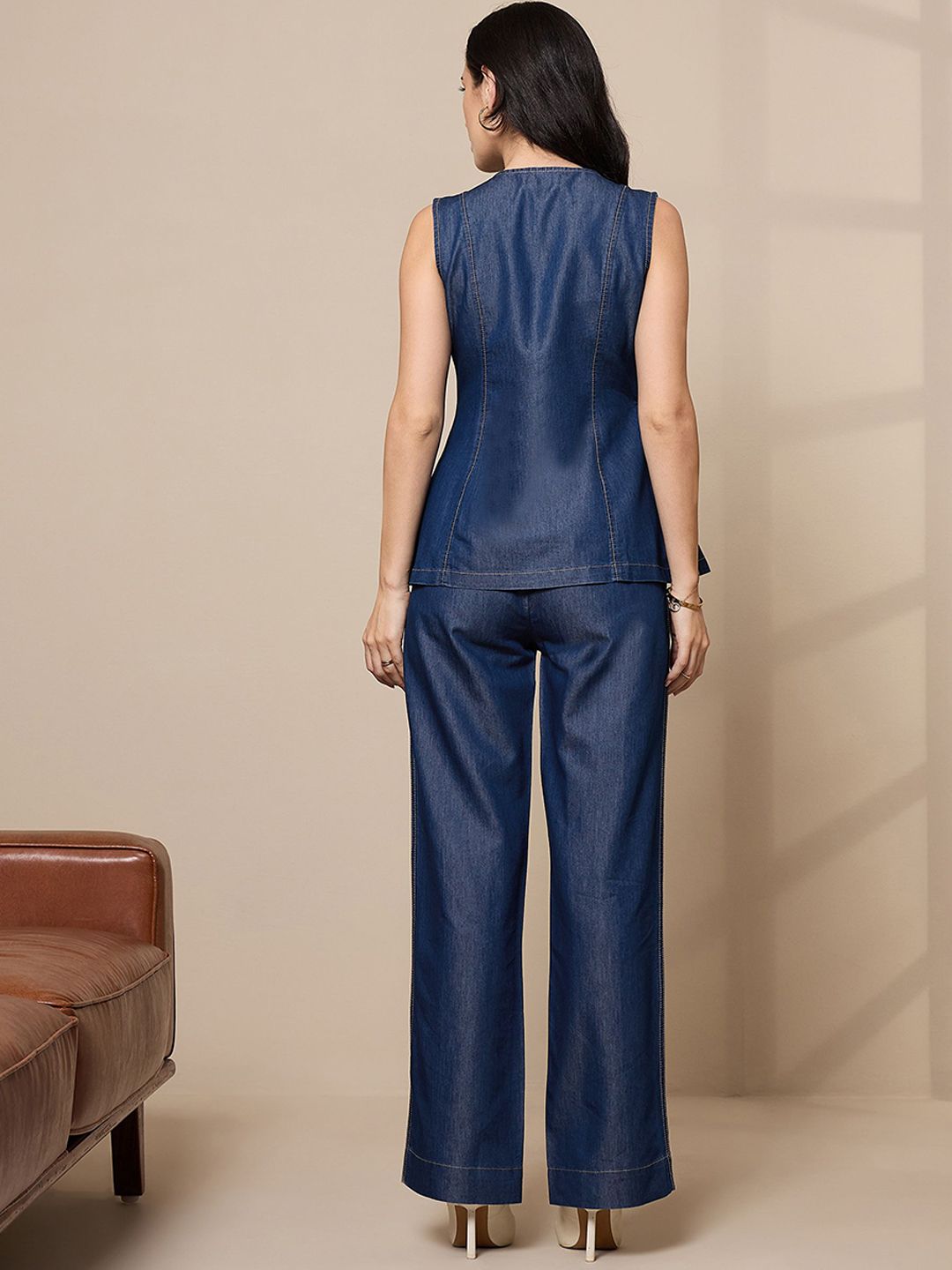 SASSAFRAS worklyf  Pure Cotton Sleeveless Vest Top & Trouser