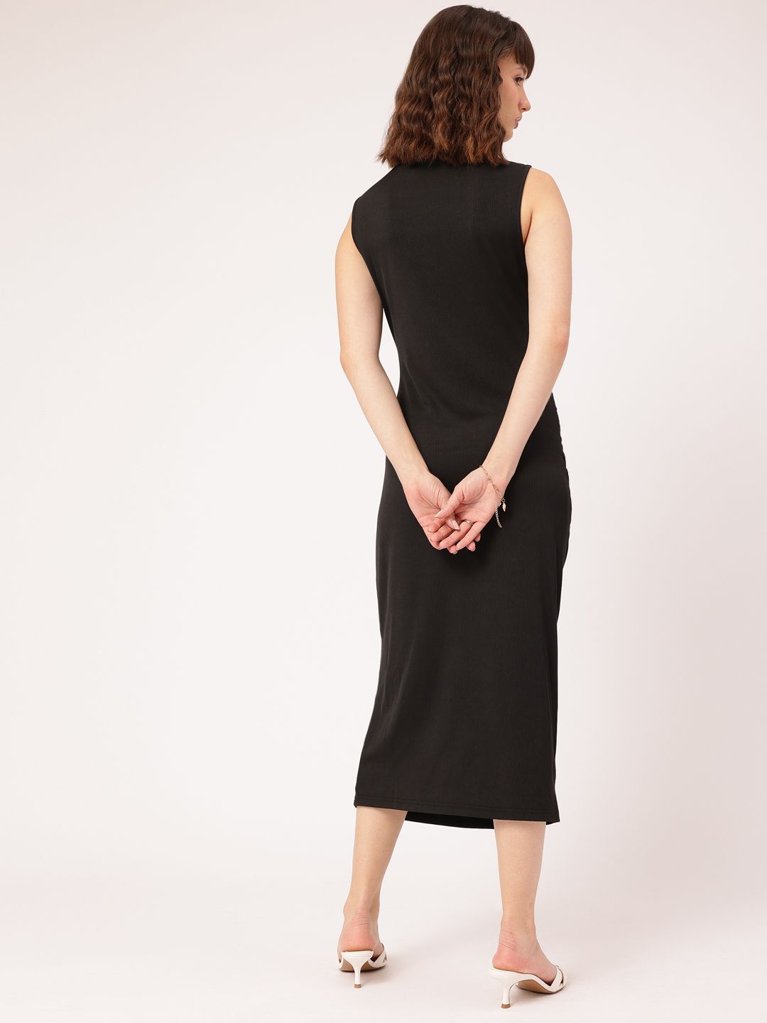 DressBerry Sweet & Sassy Sleeveless Ruched Bodycon Midi Dress