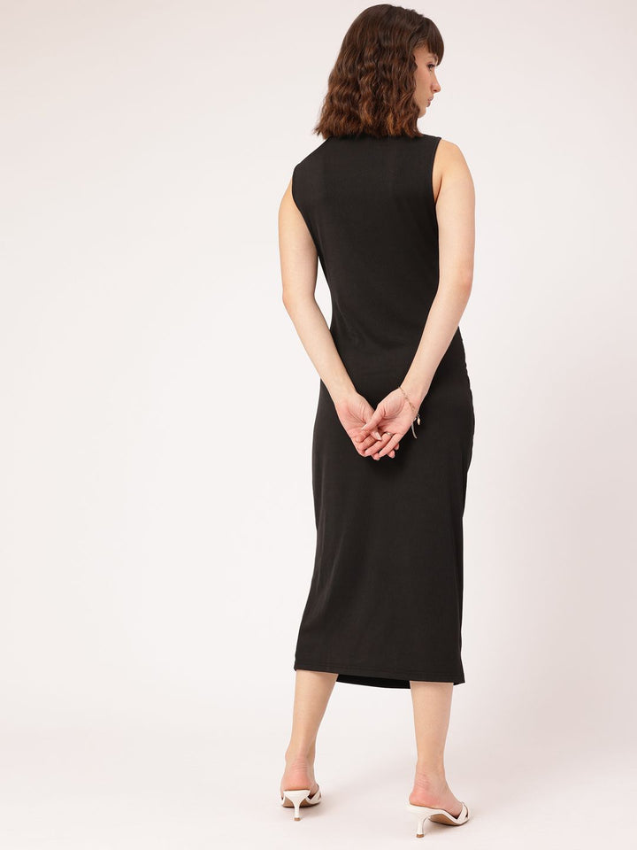DressBerry Sweet & Sassy Sleeveless Ruched Bodycon Midi Dress