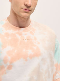 THE BEAR HOUSE Men Dyed Round Neck Cotton Oversized T-shirt