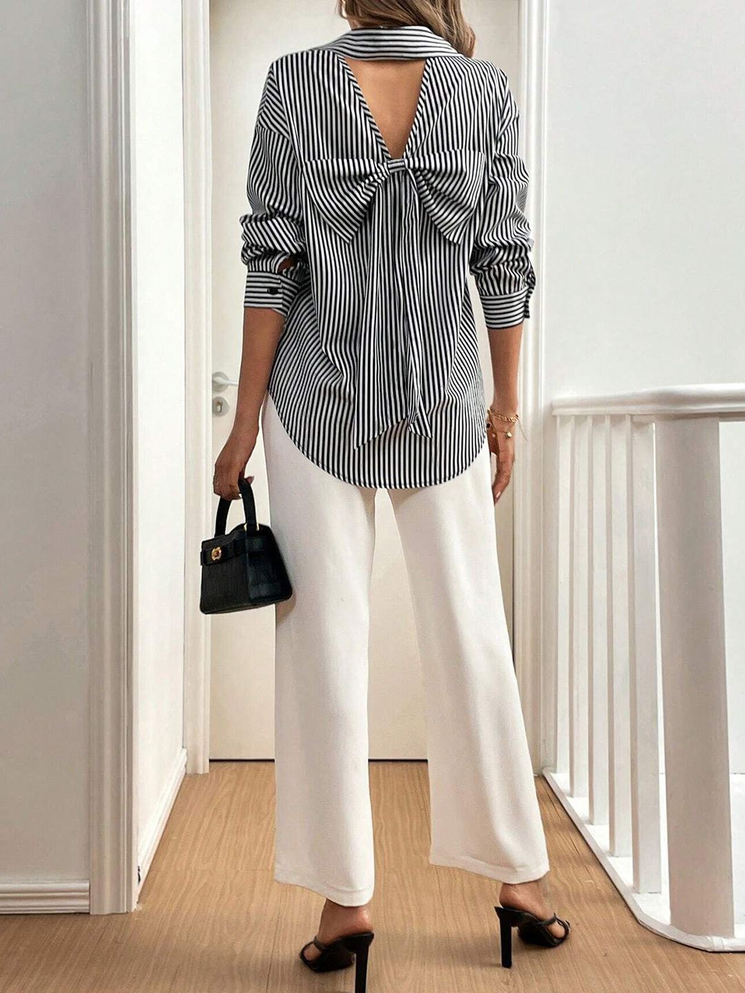 all about you Women Opaque Striped Casual Shirt