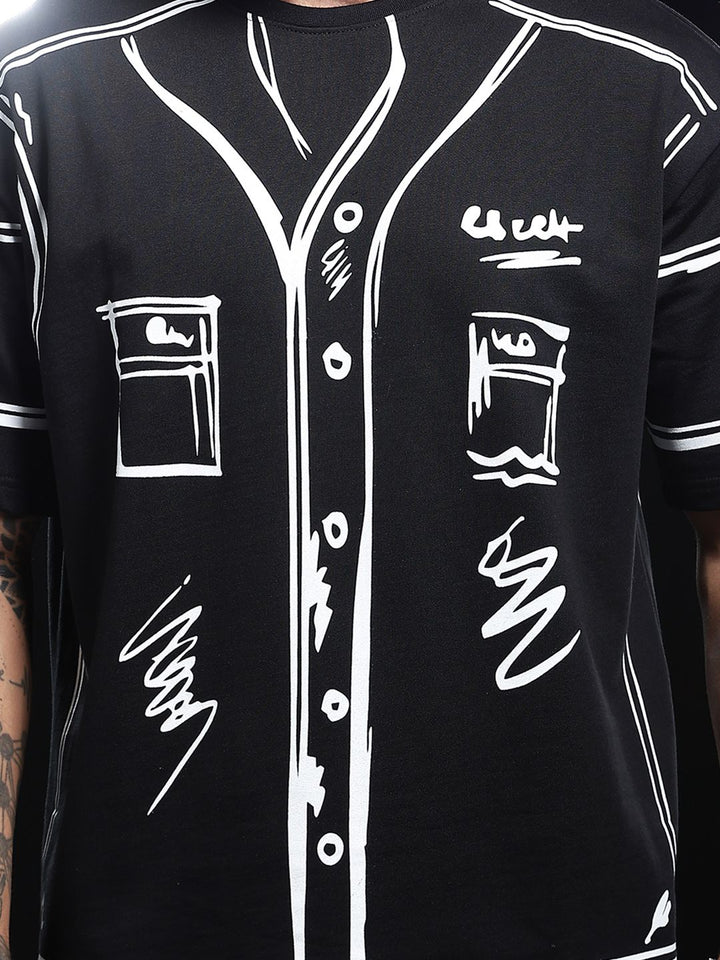 Baju Kapas Bercetak Lelaki Eszett Dengan Seluar Pendek Co-Ords